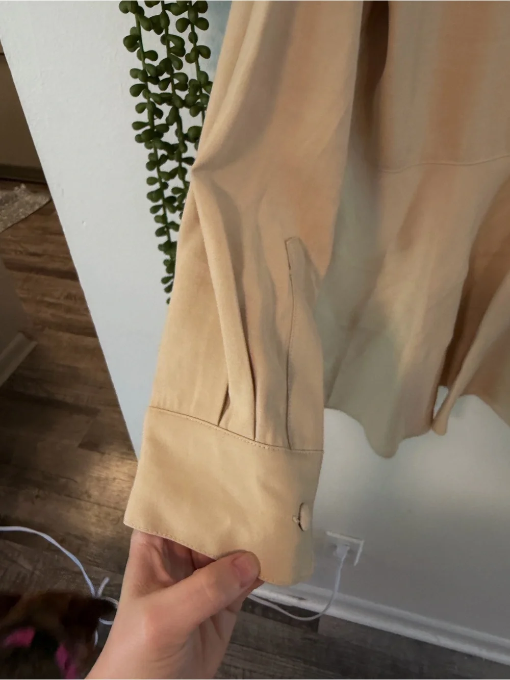 Tuckernuck Pomander Place Tan Ashlan Peplum Blouse M - Picture 7 of 7